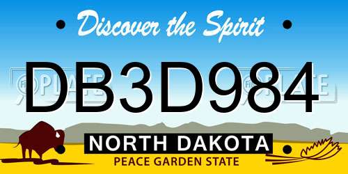 DB3D984 North Dakota License Plate