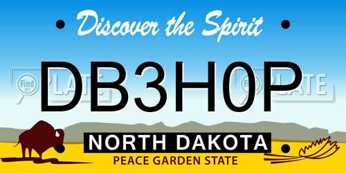 DB3H0P North Dakota License Plate