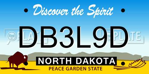 DB3L9D North Dakota License Plate