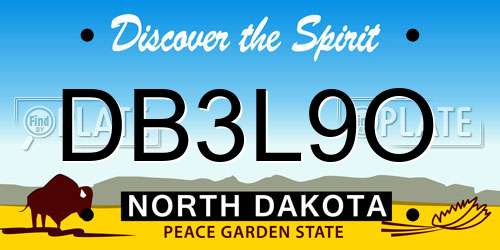 DB3L9O North Dakota License Plate