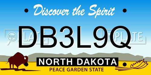DB3L9Q North Dakota License Plate