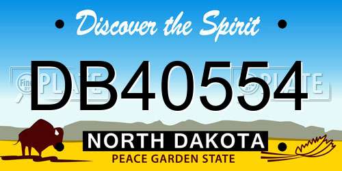 DB40554 North Dakota License Plate