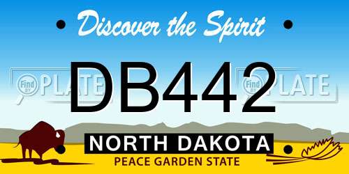 DB442 North Dakota License Plate