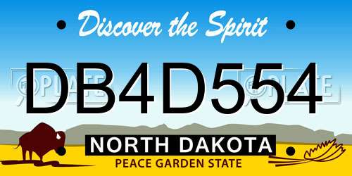 DB4D554 North Dakota License Plate