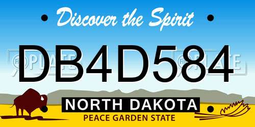 DB4D584 North Dakota License Plate