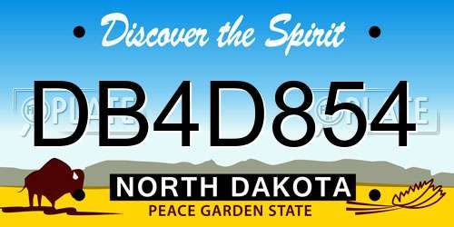 DB4D854 North Dakota License Plate
