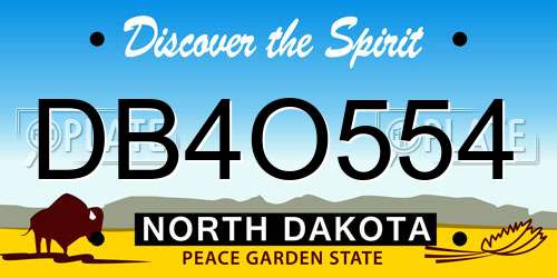 DB4O554 North Dakota License Plate