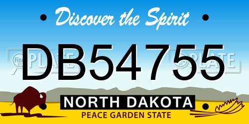 DB54755 North Dakota License Plate