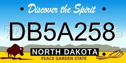 DB5A258 North Dakota License Plate