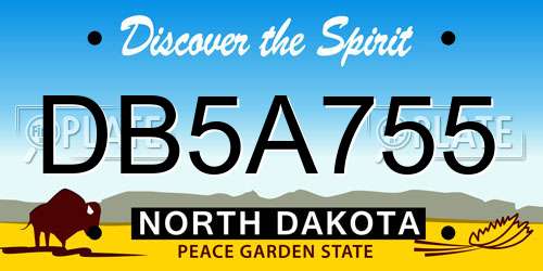 DB5A755 North Dakota License Plate