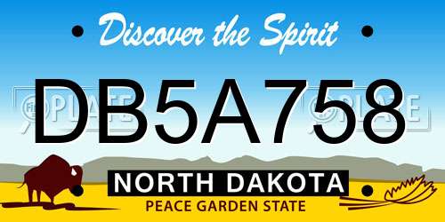 DB5A758 North Dakota License Plate