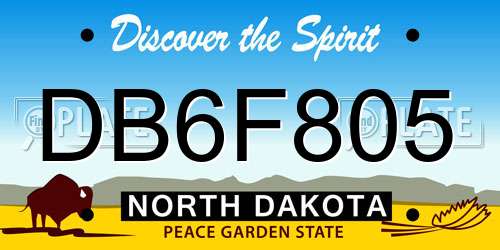 DB6F805 North Dakota License Plate