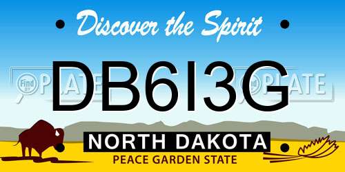 DB6I3G North Dakota License Plate