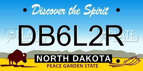 DB6L2R North Dakota License Plate