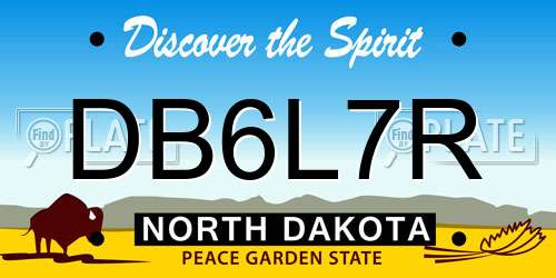 DB6L7R North Dakota License Plate
