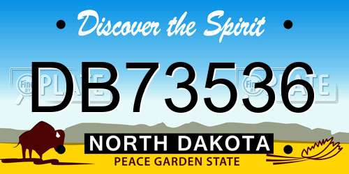 DB73536 North Dakota License Plate