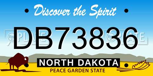 DB73836 North Dakota License Plate