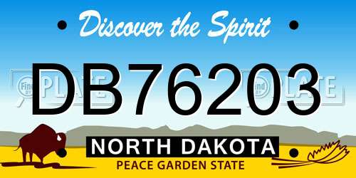 DB76203 North Dakota License Plate