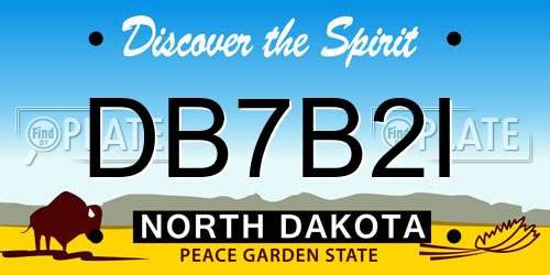 DB7B2I North Dakota License Plate