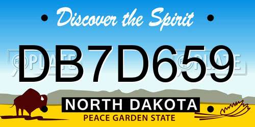DB7D659 North Dakota License Plate