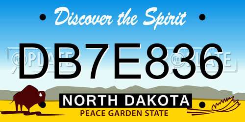DB7E836 North Dakota License Plate