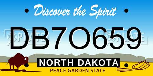 DB7O659 North Dakota License Plate