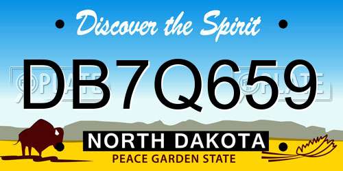 DB7Q659 North Dakota License Plate