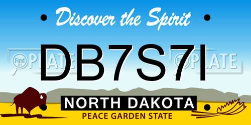 DB7S7I North Dakota License Plate