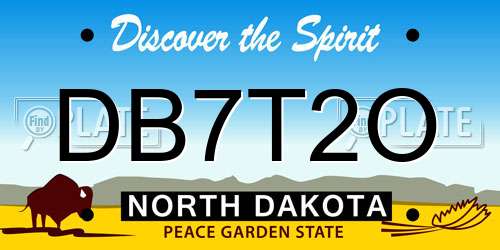 DB7T2O North Dakota License Plate