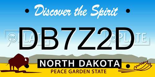 DB7Z2D North Dakota License Plate