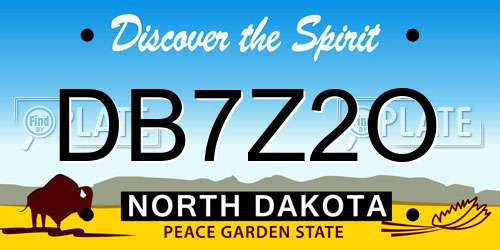 DB7Z2O North Dakota License Plate