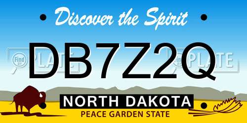DB7Z2Q North Dakota License Plate