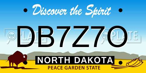 DB7Z7O North Dakota License Plate