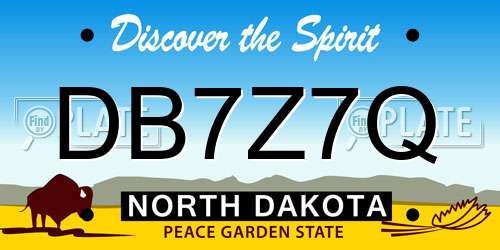 DB7Z7Q North Dakota License Plate