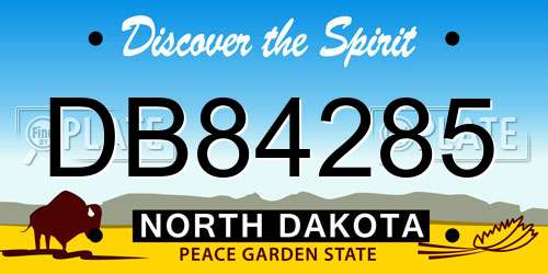 DB84285 North Dakota License Plate