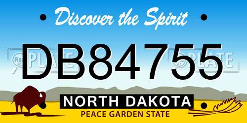 DB84755 North Dakota License Plate