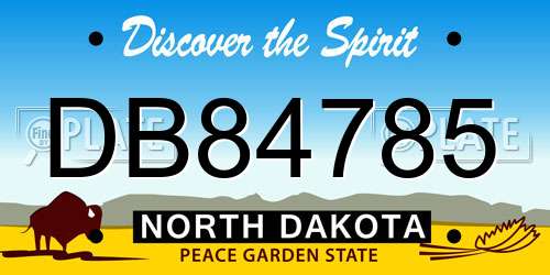 DB84785 North Dakota License Plate