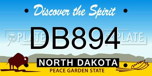 DB894 North Dakota License Plate