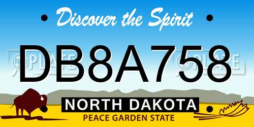 DB8A758 North Dakota License Plate