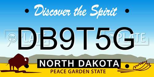 DB9T5G North Dakota License Plate