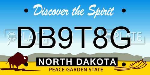 DB9T8G North Dakota License Plate