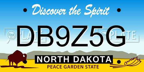 DB9Z5G North Dakota License Plate