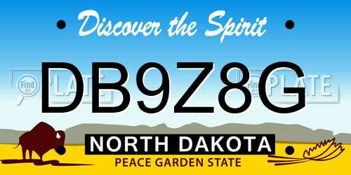 DB9Z8G North Dakota License Plate