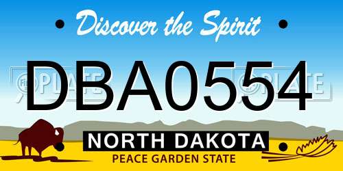 DBA0554 North Dakota License Plate