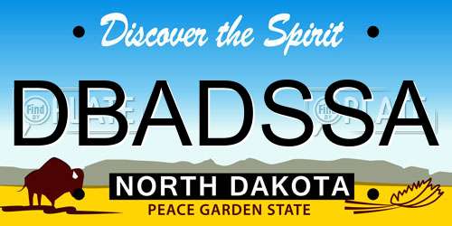 DBADSSA North Dakota License Plate