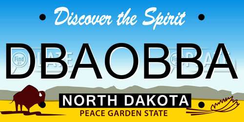 DBAOBBA North Dakota License Plate