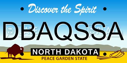 DBAQSSA North Dakota License Plate