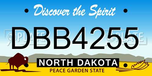 DBB4255 North Dakota License Plate