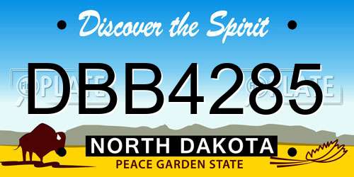DBB4285 North Dakota License Plate