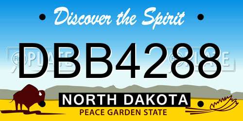 DBB4288 North Dakota License Plate